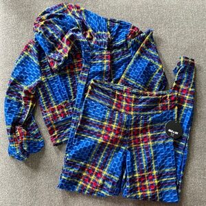 💓Stretchy Hooded Crop Top Yoga/Workout/Lounge Set